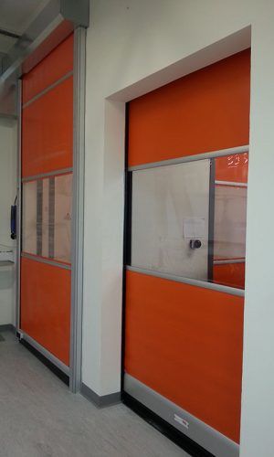 orange high speed roller doors