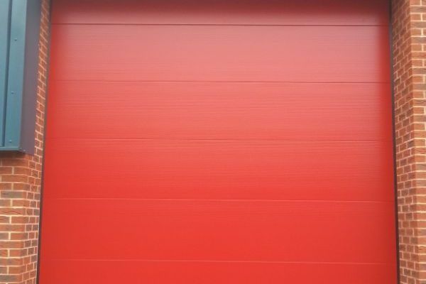 insulated sectional red door