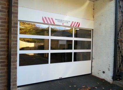 white glazed sectional door