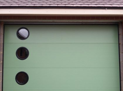 green industrial door