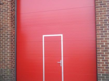 insulated sectional red door