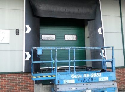 green industrial door