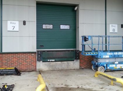 green industrial door
