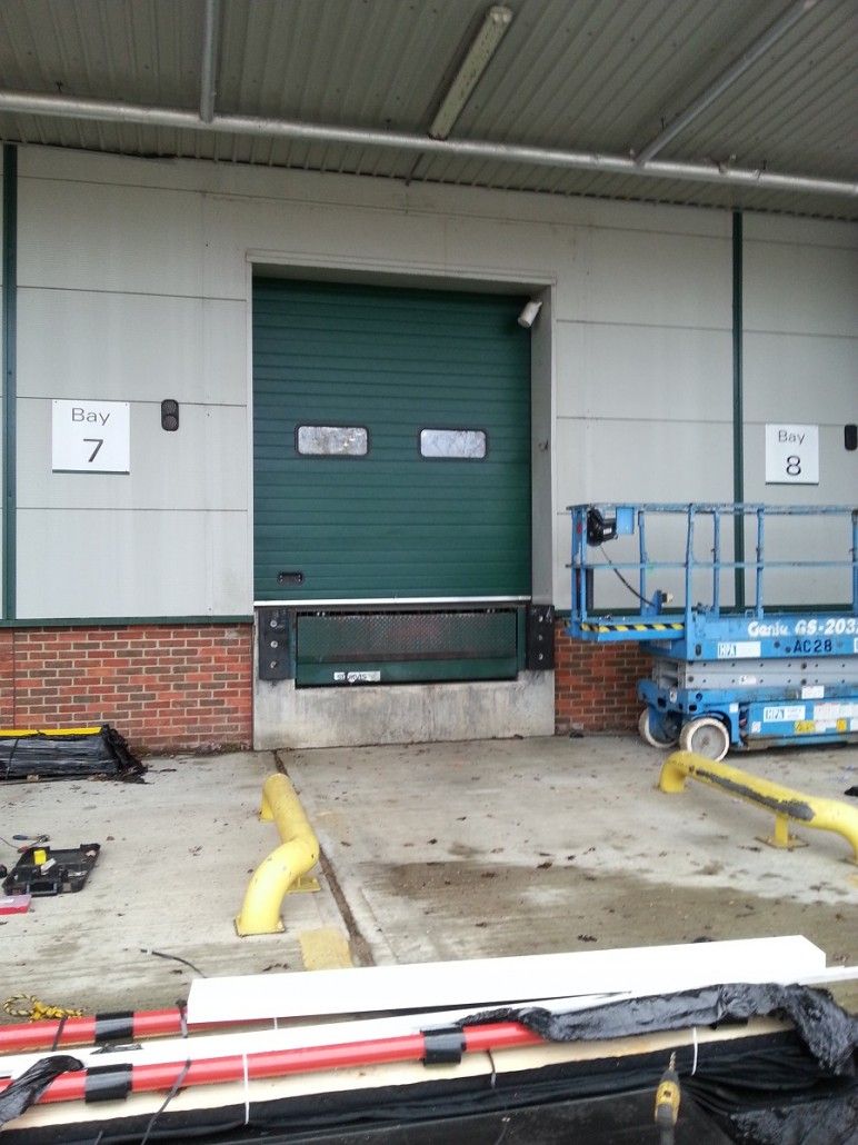 green industrial door
