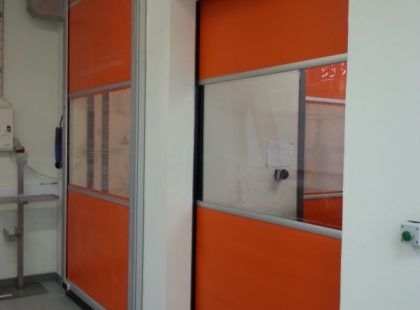 red interior High Speed PVC Doors southampton