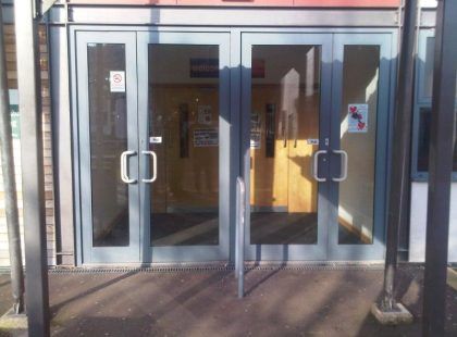 manual entrance doors