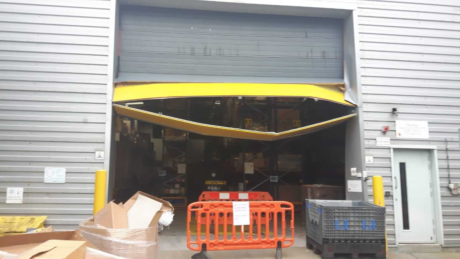 Our industrial roller door repairs in action.